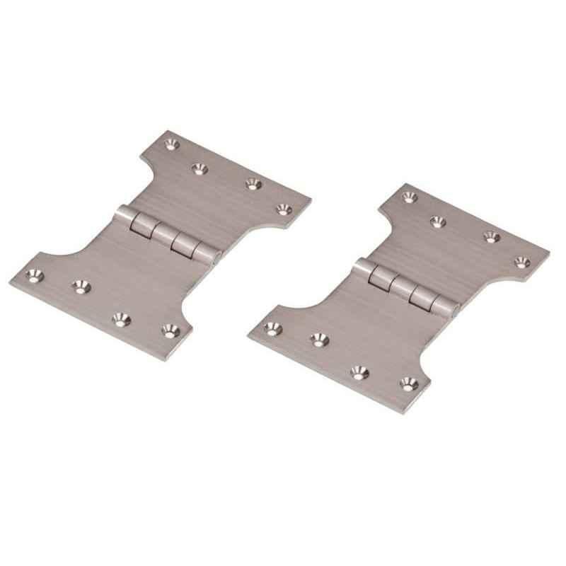 Smart Shophar 4x3x3 inch Brass Nickel Silver Parliament Hinge, SHA10HG-PARL-NS4X3X3-P2 (Pack of 2)