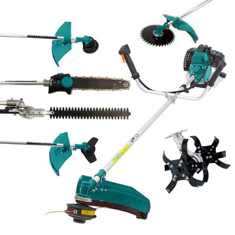 Greenleaf 35cc 4 Stroke 6 in 1 Brush Cutter with Weeder, Tiller Chainsaw & Blade Attachments, SP-GX-35TA