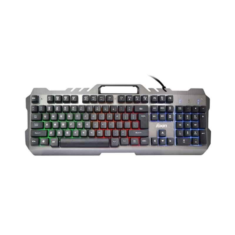 Foxin Black Wired USB RGB Backlit Gaming Keyboard, FGK-901