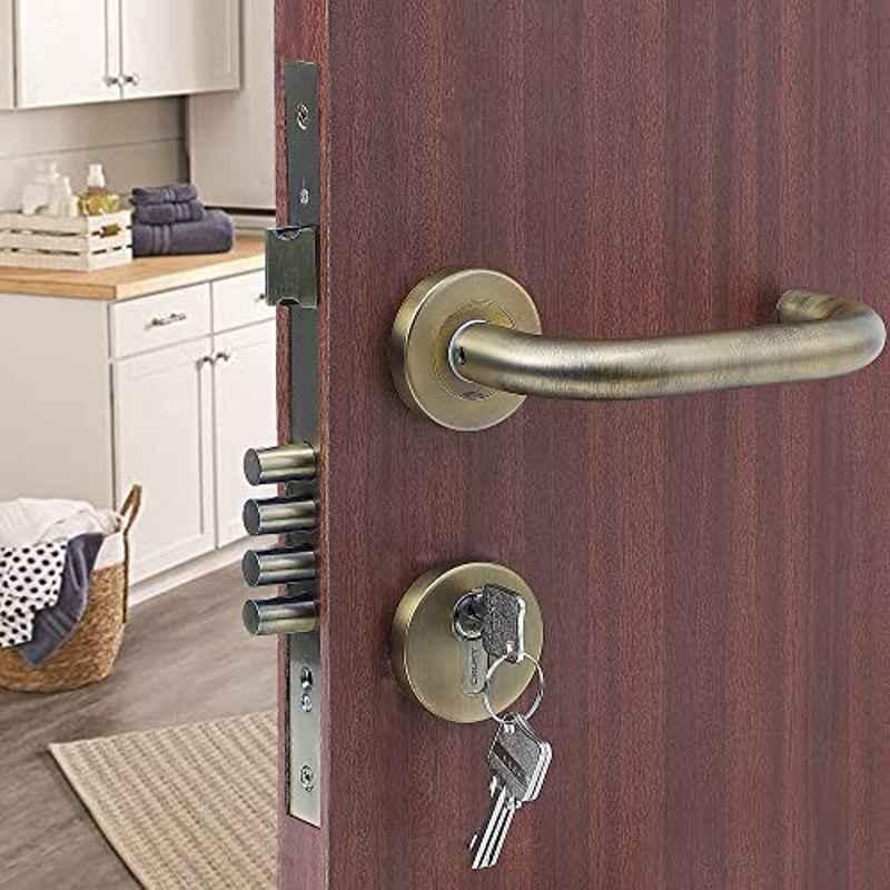 Voltizi Rose Stainless Steel 304 Antique Brass Finish Mortise Door Lock Handle Set, MG-1103