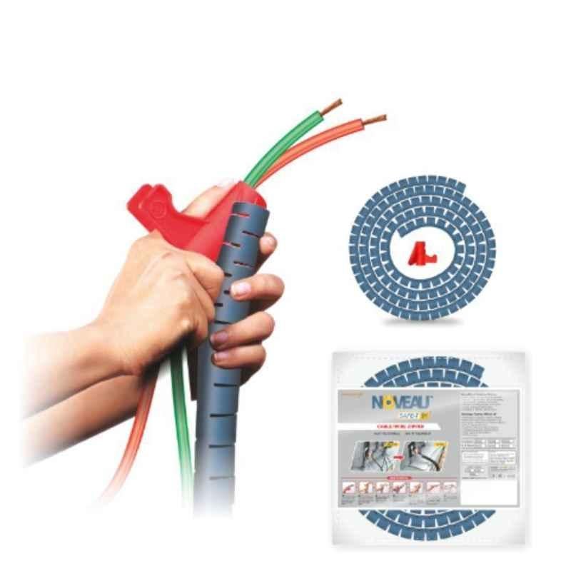 Noveau Safe-T-1ST 34mm 1.5mm Virgin HDPE Metallic Blue Cable Zipper, NSFZ34MU0105 (Pack of 2)