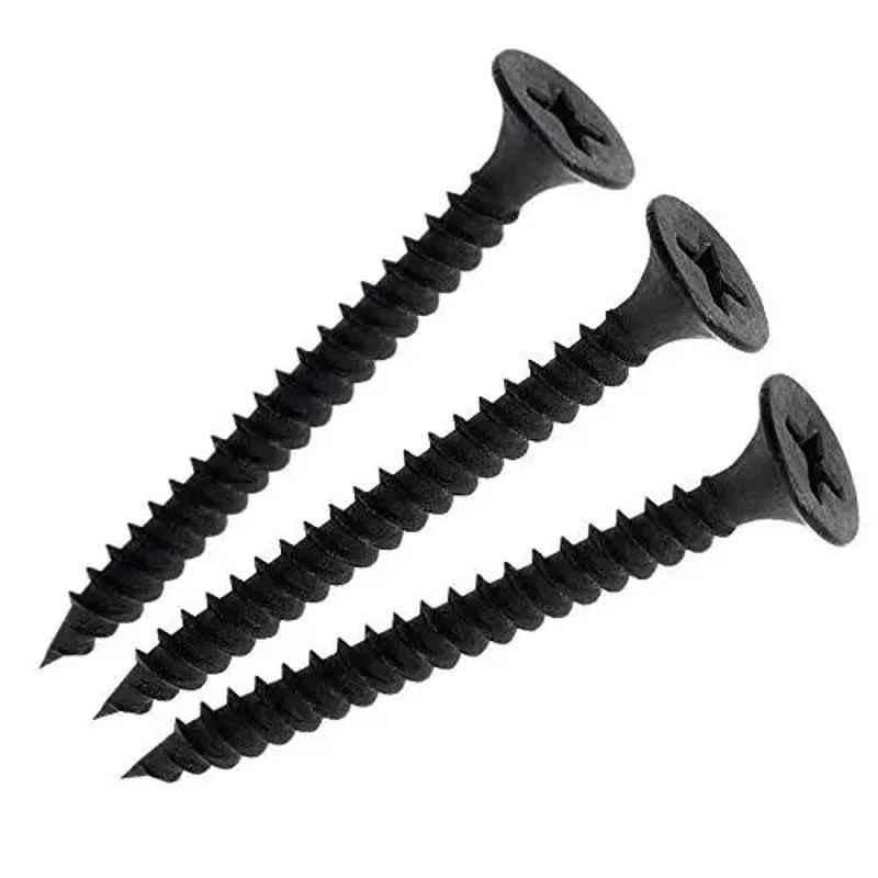 Rpi Shop 6x25mm Black Phosphate Drywall Gypsum Screw with Wallplugs (Pack of 150)