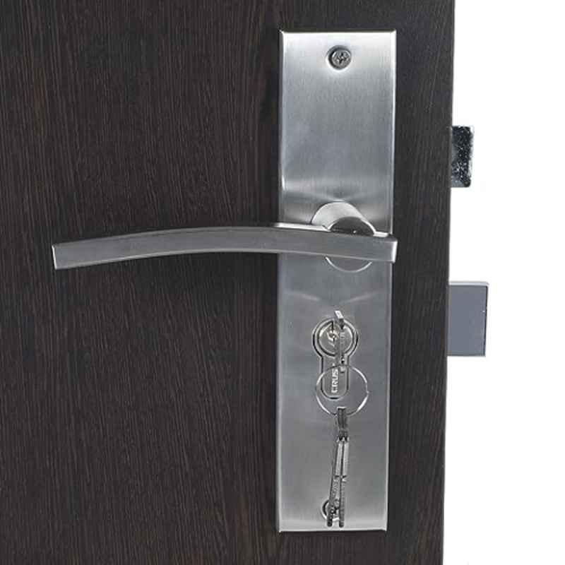 Homexpert Ivy-CYS-BSK 8 inch 60mm Stainless Steel Silver Cylindrical Plate Both Side Key Mortise Door Lock Set