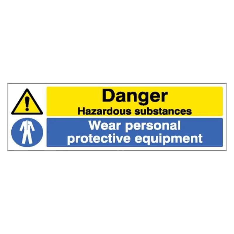 SUNSIGNS 600x200mm Vinyl Danger Hazardous Substances Ware Personal Protective Equipment Signage, SN0142VNLOTHPIXAM