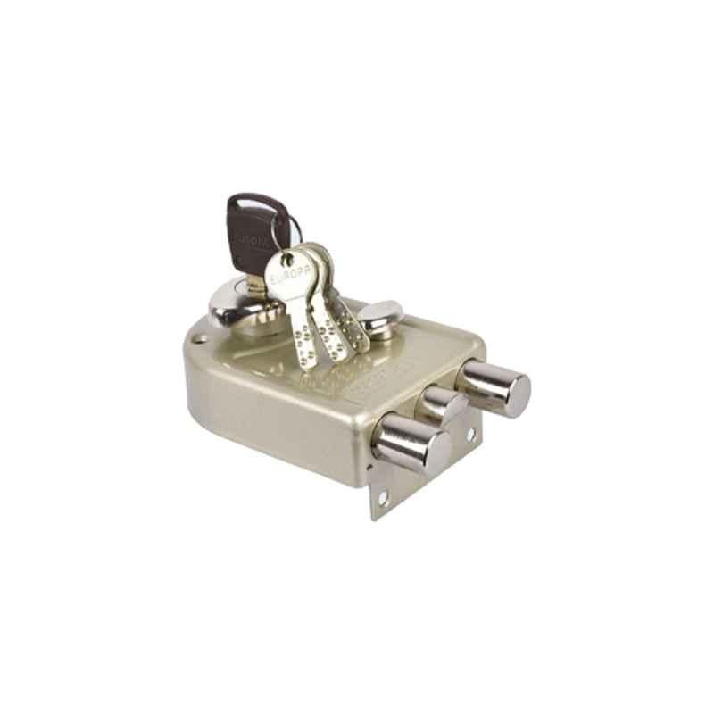 Europa 20mm 14 Pin Nickel Silver Main Door Lock with 2 Dead Bolts & 1 Latch Bolt, 8023