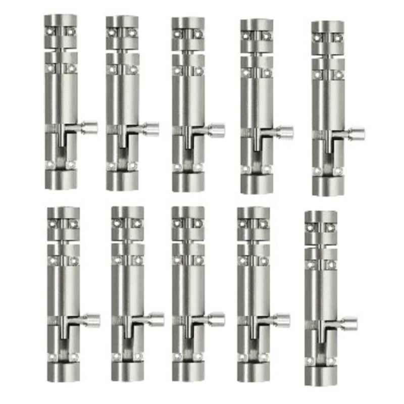 MSP M-2502 10 Pcs 4 inch Aluminium Silver Tower Bolt Set for Doors & Windows, M-2502SS4-10