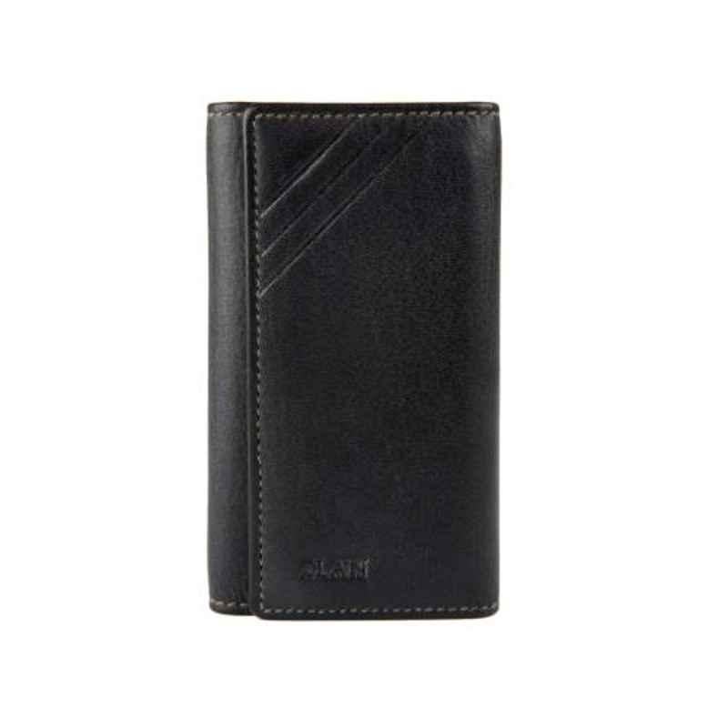 Elan Classic 6.5x2x11cm Black Leather Slim Key Pouch, ECKP-9634-BL
