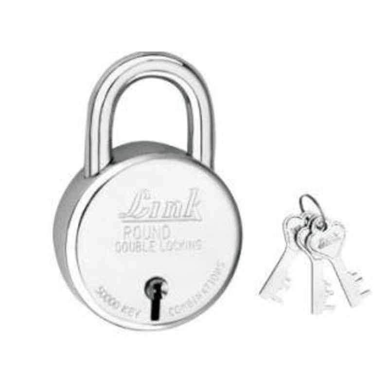 Link 65mm Steel BCP Finish Padlock with 3 Keys, Round 65