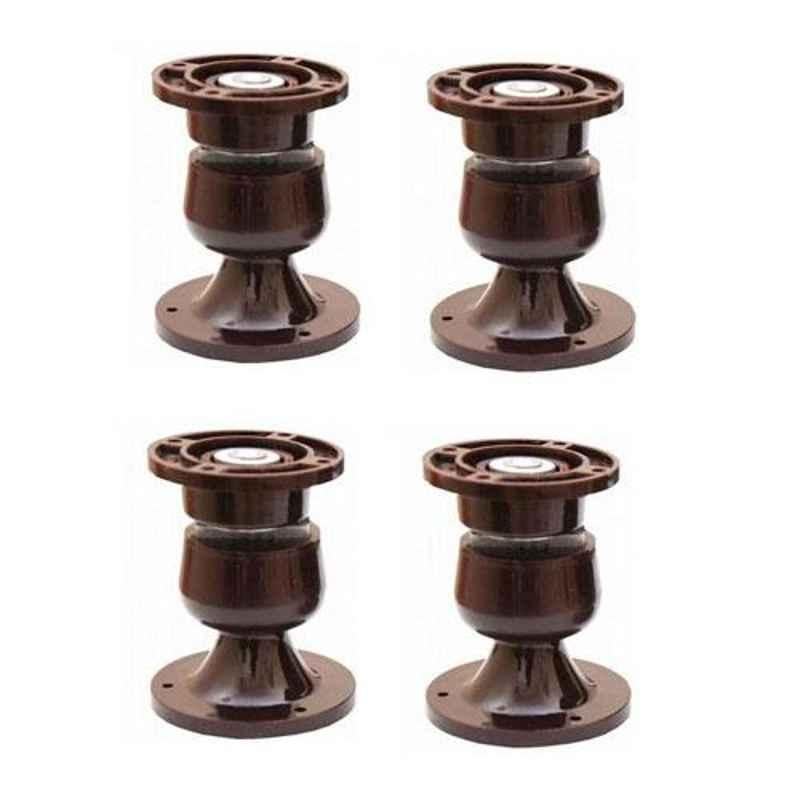 Nixnine Plastic Brown Magnetic Door Stopper, NO-5_BRN_4PS_A (Pack of 4)