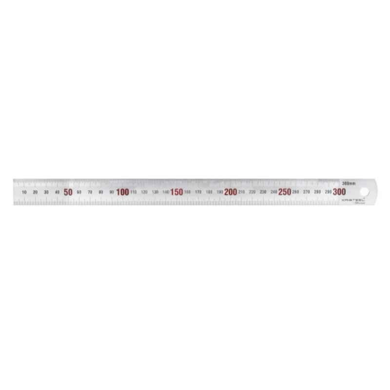 Kristeel 2 Pcs 6 inch Stainless Steel Ruler Set with Chrome Finish & Red Marking, 101A