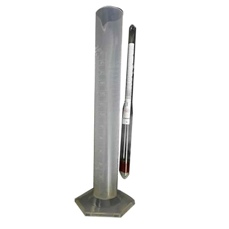 WKM 250ml Polypropylene Measuring Cylinder with Glass Alcohol Hydrometer