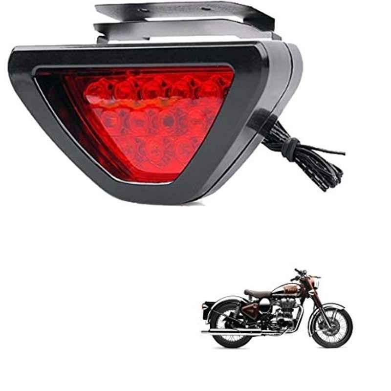 Kozdiko 12 LED Triangle Shape Bike Brake Light with Flash Mode for Royal Enfield Classic Chrome, koz_94750