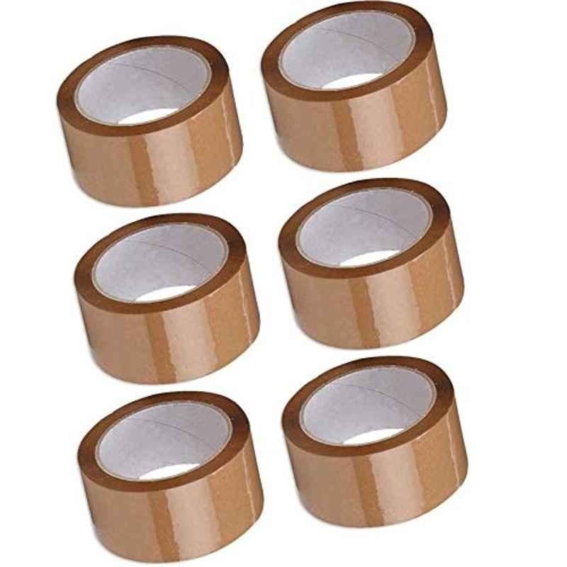 Veeshna Polypack 65m 2 inch Brown Bopp Packaging Tape (Pack of 6)