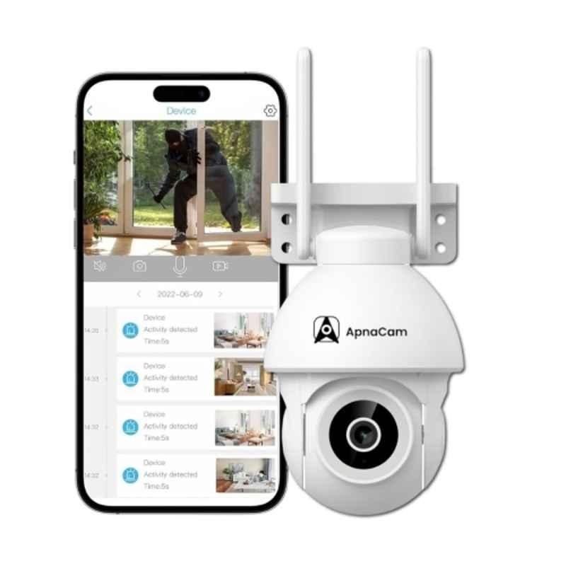 ApnaCam 4MP G11A PTZ  Outdoor Smart WiFi Camera with Pan & Tilt 355 deg, 2 Way Audio, Night Vision, Sound Detection, 3X Zoom & IP65 Waterproof