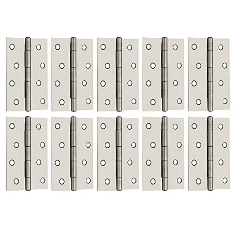 Screwtight 4 inch Iron Satin Nickel Finish Door & Cabinet Butt Hinge, S170106SN-10 (Pack of 10)