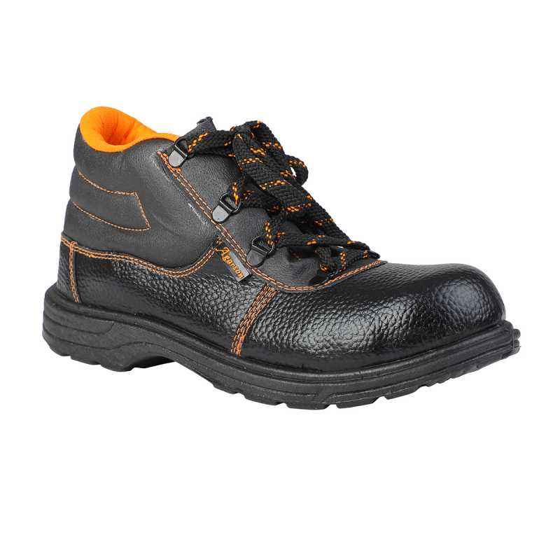 Agarson Crusher Steel Toe Black Work Safety Shoes, Size: 11
