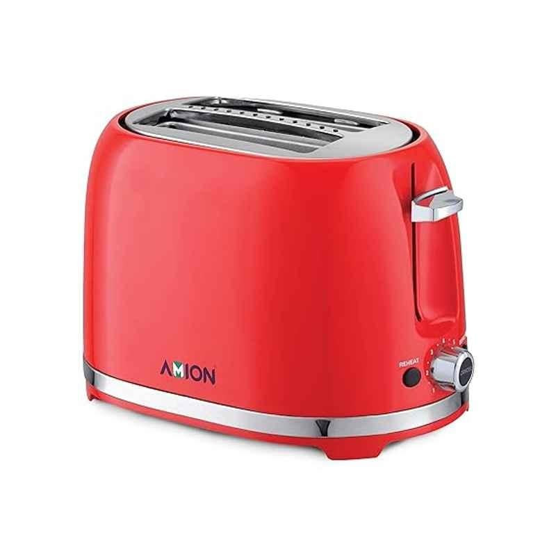 Amion 800W Plastic 2 Slice Stainless Steel POP up Toaster, CRUSTY 20