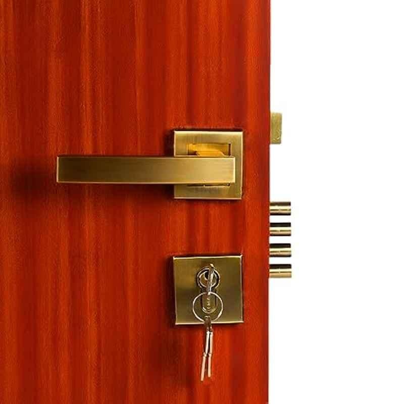 Handle Waala Rose MG308 Stainless Steel Antique Brass Finish Both Side Key Mortise Door Lock Set