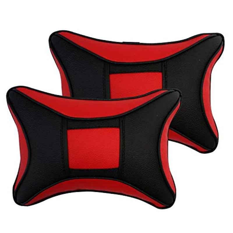 AllExtreme Exnp005 2 Pcs PU Leather Car Neck Rest Pillows Headrest Cushions Set For All Cars Travel Seat