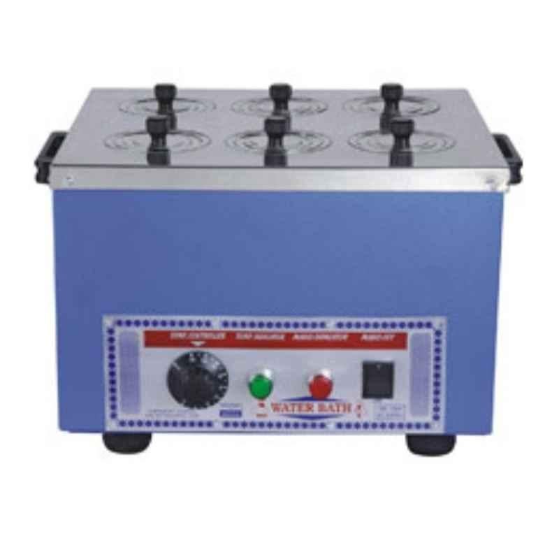Labcare Stainless Steel 304 Rectangular Adjustable Double Wall Water Bath with 6 Holes & Thermostatic Control, LB-WB6