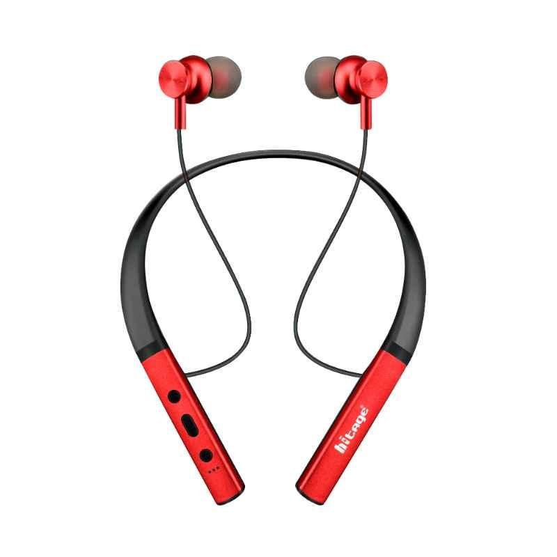 Hitage Red Premium Sports Bluetooth Neckband Earphone with 21hr Music Time, NBT-765