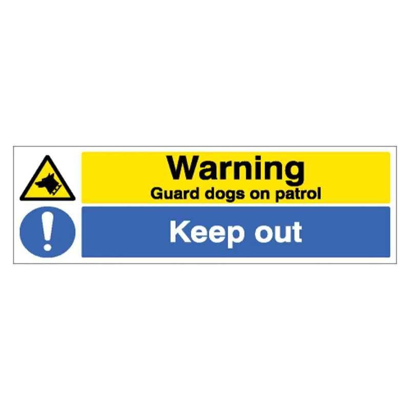 SUNSIGNS 600x200mm Vinyl & Sun Board Warning Guard Dogs on Patrol Keep Out Signage, SN0155VNLM1HPIAAM