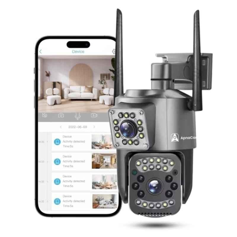 ApnaCam 2MP Dual Lens Full HD Outdoor PTZ  Smart WiFi Camera with 2-Way Audio, Colour Night Vision, Alarm, Motion Alert & SD Card Support