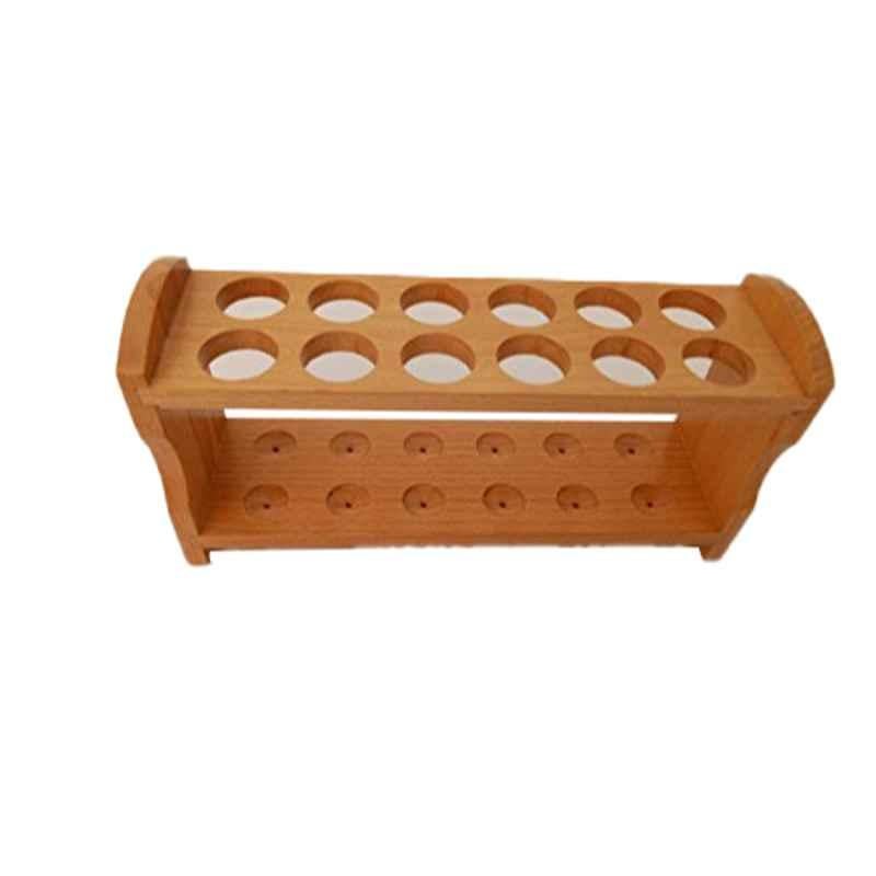 ELECOPTO 15mm Wooden Test Tube Rack with 12 Holes