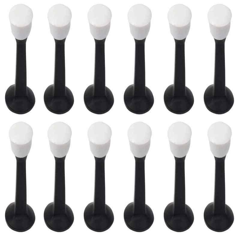 Screwtight 3 inch Zinc Black Powder Coated Wall Mounted Door Stopper, Z230403BLK-12 (Pack of 12)
