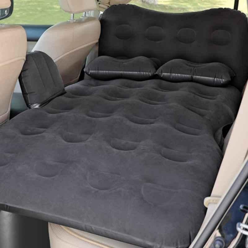 Pivalo M1 PVC Black Multifunctional Inflatable Car Bed Mattress Kit, PL-M1-CAR-BED-BL