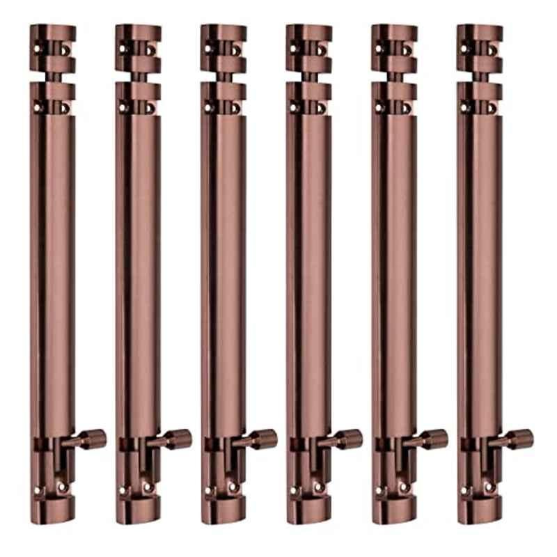 Screwtight Xylo 10 inch Aluminium Rose Gold Finish Tower Bolt, XYLO-RG-10IN-6 (Pack of 6)
