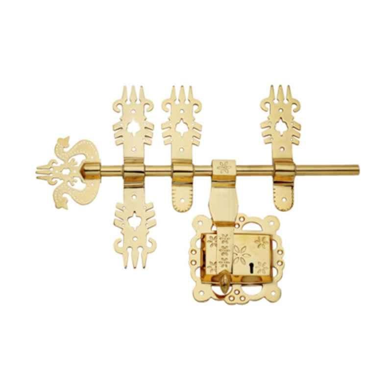 Smart Shophar 14 inch Brass Gold Manichitratal Trishul Aldrop, SHA10AL-TRIS-GL14-P1 (Pack of 3)