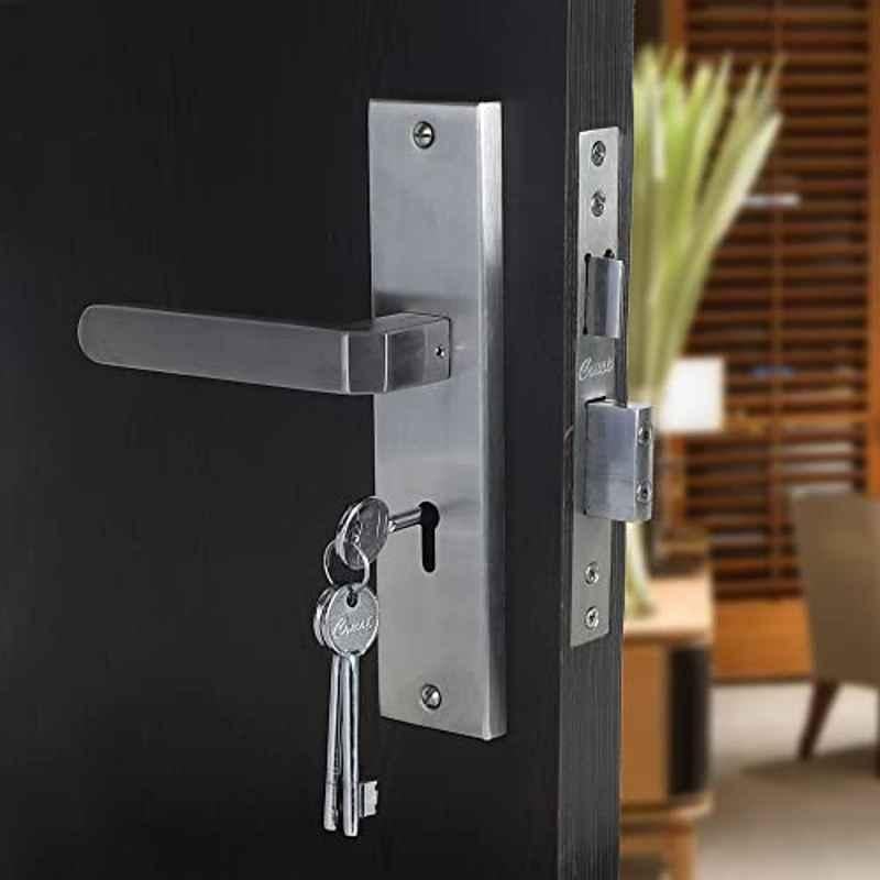 Voltizi Mika 8 inch Stainless Steel Matt Finish Key Plate Mortise Door Lock Handle Set with 3 Keys
