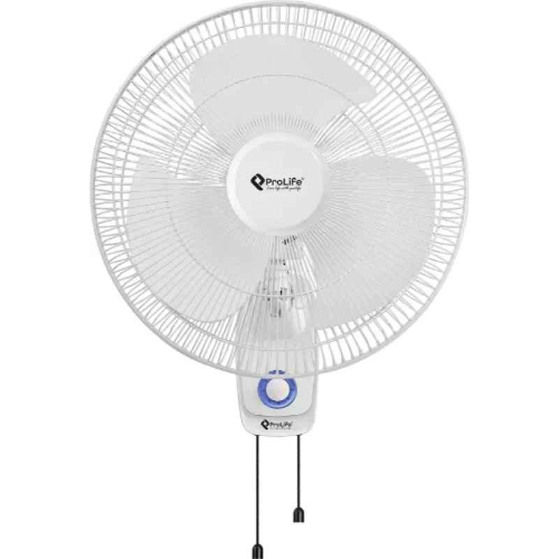 Prolife Aura High Flo 60W White & Blue 3 Blade Anti Dust Wall Fan, Sweep: 400 mm