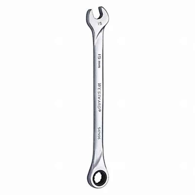 Westward 9-3/4 inch Alloy Steel Chrome Ratchet Wrench, 54PN96