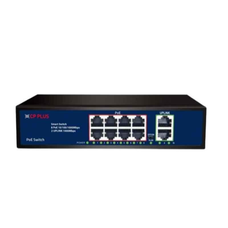 CP Plus 10/100 Mbps 8+2 PoE Gigabit Uplink Switch, CP-DNW-GPU8G2-96