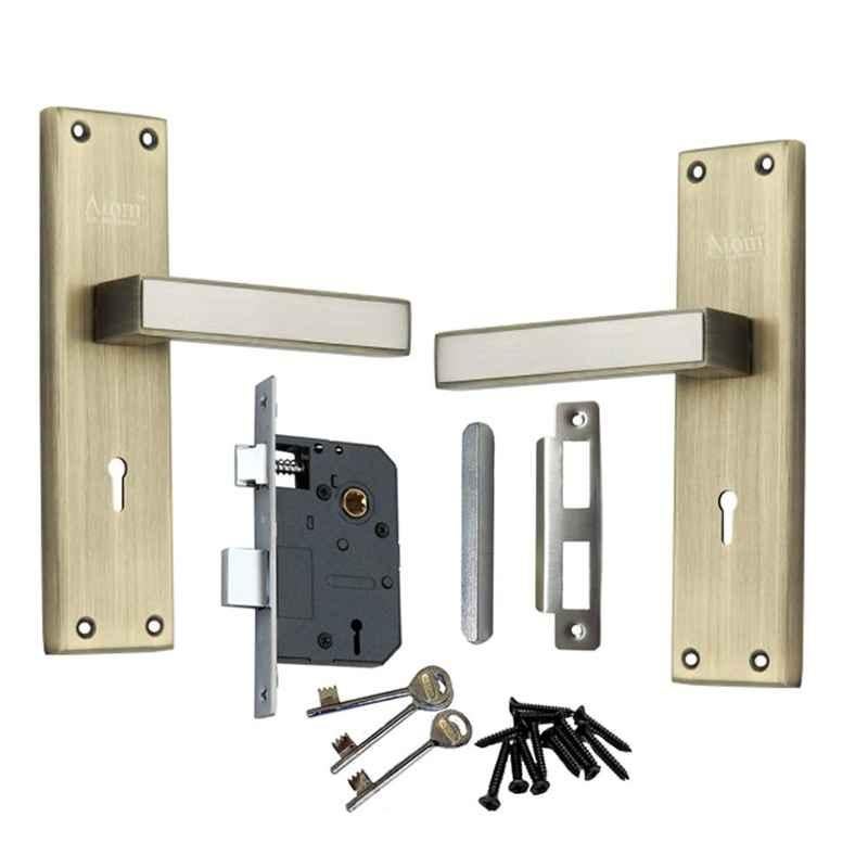 Atom 190mm 6 Lever Antique Finish Mortise Lock Handle Set with 3 Keys, MICROSAT-K.Y.ANT.L-2