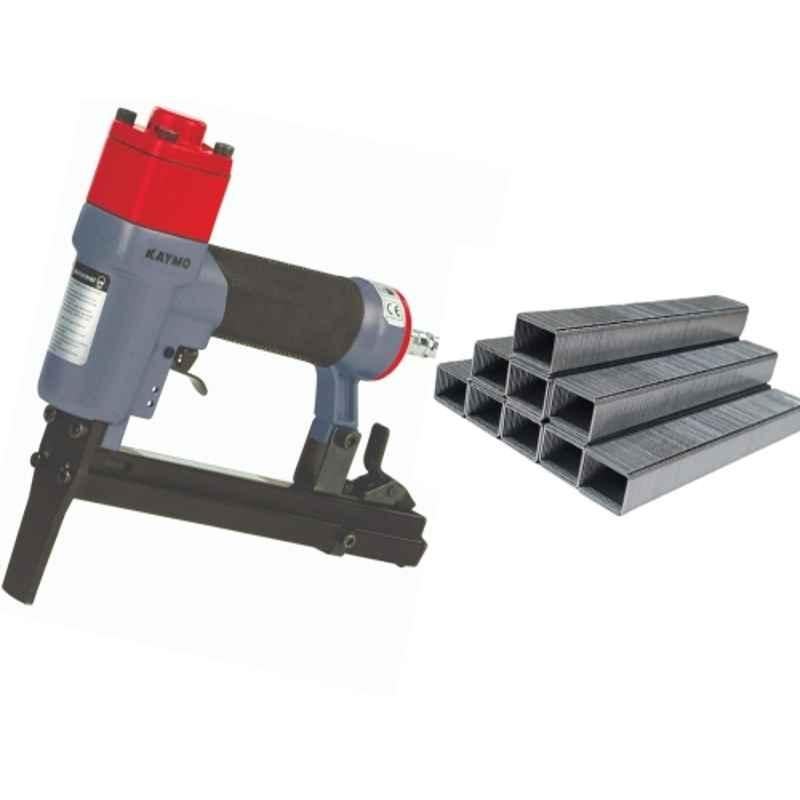 Kaymo ECO-PS8016LN+ST8016 6-16mm Long Nose Grey & Red Pneumatic Stapler with 10000 Pcs 16mm 80 Series 8016 Heavy Duty Staples
