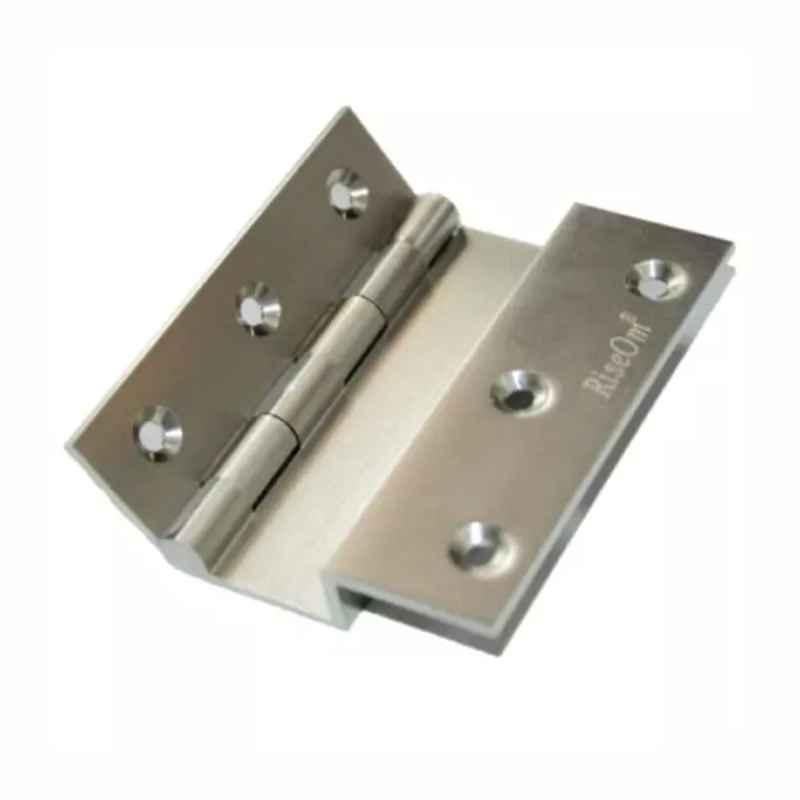 RiseOm 3x0.75 inch Brass Satin Silver Finish L Hinge, PL-1R1Q-C0ZY (Pack of 10)