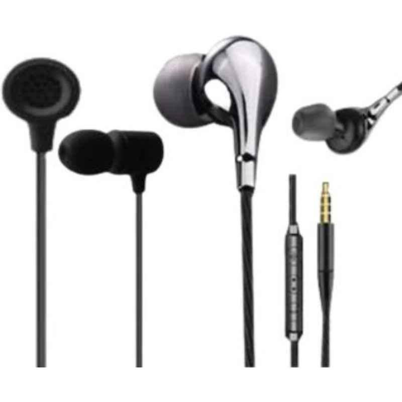 Tiitan S6 Black Wired Earphones & S10 Wired Headset with Mic Combo