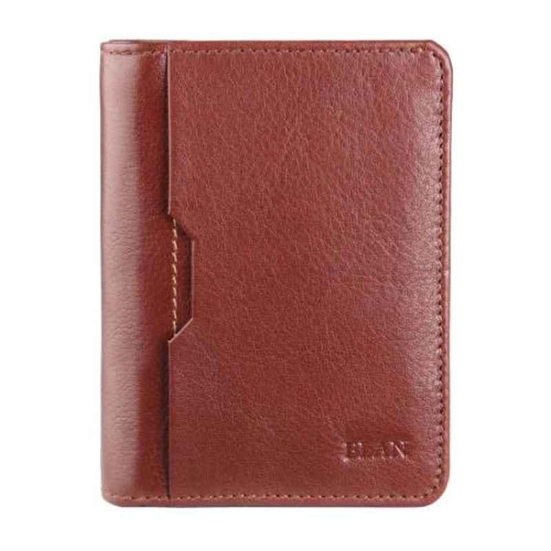 Elan Classic 8 Slot Brown Leather Horizontal Card Holder, ECCH-9522-BR