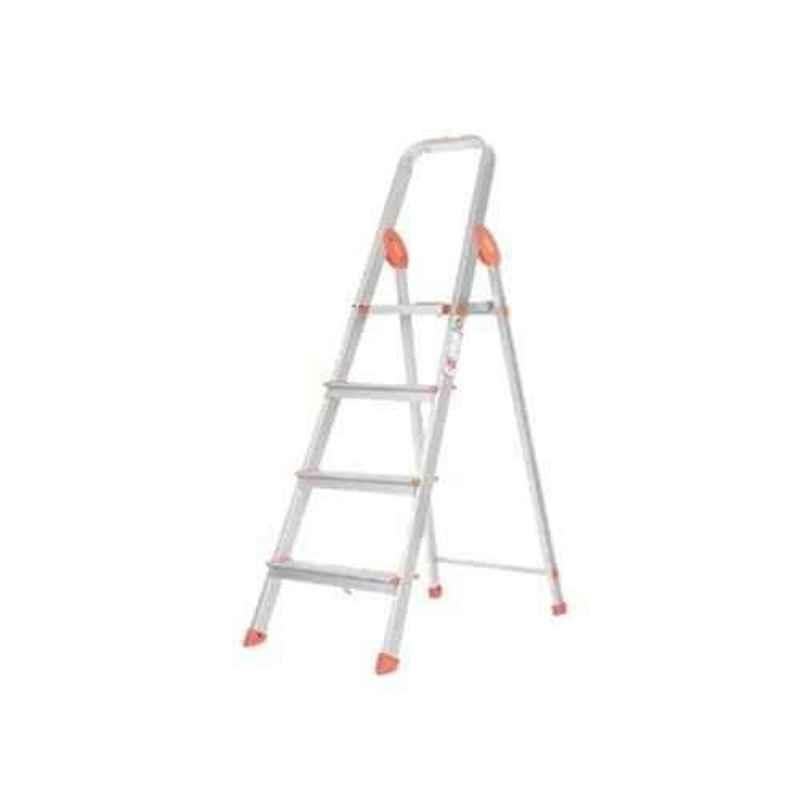 Bathla Advance 4 Step Silver & Orange Aluminium Ladder