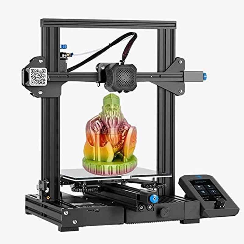 Creality Ender 3 V2-21 Tempered 3D Printer with Orange Strip, Build Volume: 220x220x250 mm