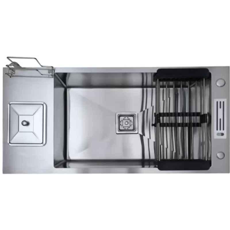Prestige 37x18x10 inch Stainless Steel Matt Finish Silver Single Bowl Kitchen Sink