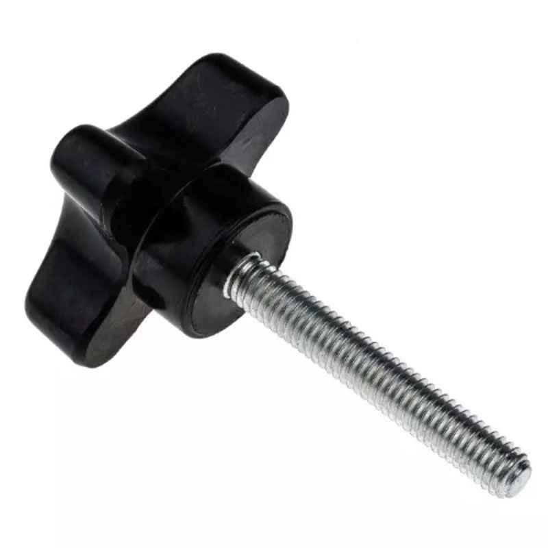 RS Pro M6 Black 4-Arm Clamping Knob, 686626