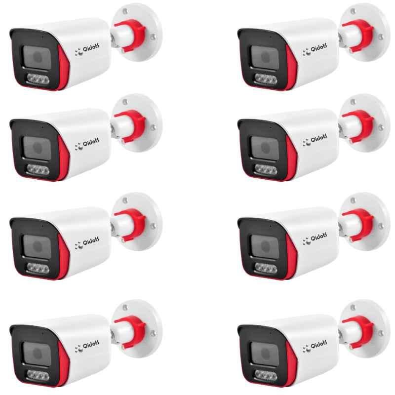 Qidots Phoenix Pro 8MP 2.8mm 3840x2160p Outdoor IP Bullet Camera with 3 Year Warranty, (Pack of 8), NVR Enabled