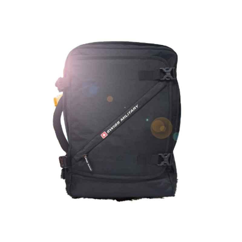 Swiss Military LBP88 14 Litre Polyester Black Multi-Purpose Laptop Backpack Cum Sling Bag