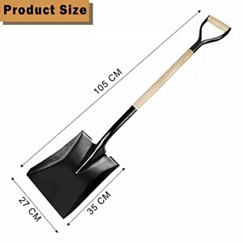 B K Jagan & Co Iron Square Shovel with Wooden Handle