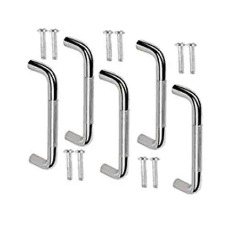 Ztxon 4 inch Caprice Oval D Type Stainless Steel Glossy Finish Cabinet Handles with Screw, CH104SS (Pack of 5)