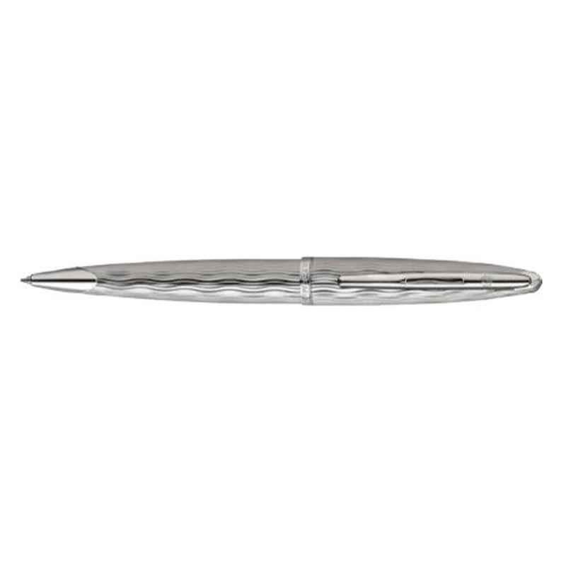 Waterman Blue Ink Carene Essential Silver ST Ballpoint Pen